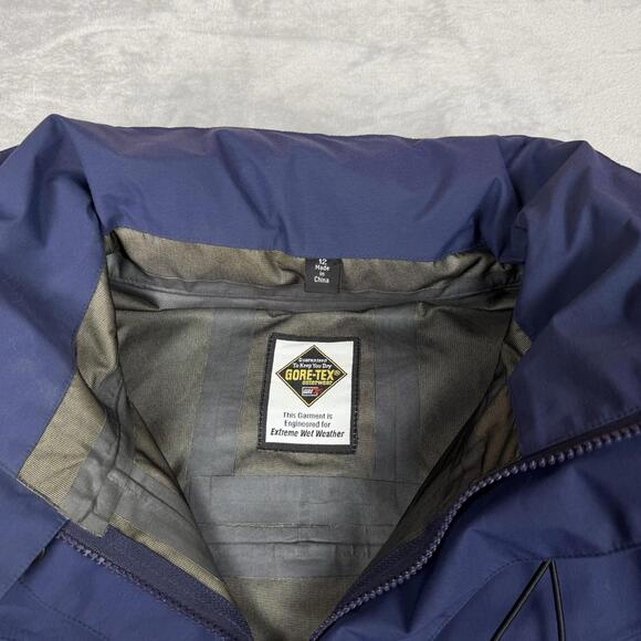 Kathmandu Gore-Tex Waterproof Jacket Rain Vintage Navy Blue Hooded Parka Size 12 - Picture 3 of 9